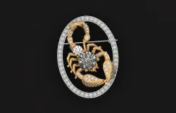 brooch scorpion with stones 766 3D print model