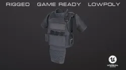 Bulletproof vest Low-poly 3D model