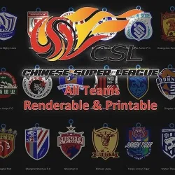 Chinese Super League all teams printable and pbr 3D print model