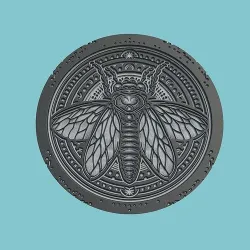 Cicada Animal Medallion Cicada Print Model 3D print model