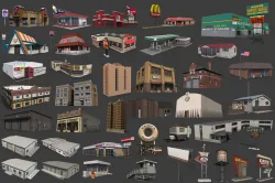 City Buildings Pack Low-poly 3D model