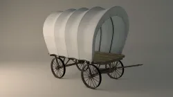 Covered Flatbed Wagon 3D model