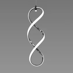 Custom made pendant led twisted lamp 3D model