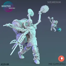 Cyborg Medic Round Saws / Skeleton Soldier / Exoskelet Officer / Space War Construct / Steampunk Battle Robot / Invasion Army / Cyberpunk Droid / Sci-Fi Encounter