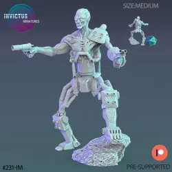 Damaged Cyborg Scout Guns / Skeleton Soldier / Exoskelet Officer / Space War Construct / Steampunk Battle Robot / Invasion Army / Cyberpunk Droid / Sci-Fi Encounter