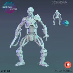 Damaged Cyborg Scout / Skeleton Soldier / Exoskelet Officer / Space War Construct / Steampunk Battle Robot / Invasion Army / Cyberpunk Droid / Sci-Fi Encounter