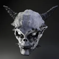 Demon skull Low-poly 3D model