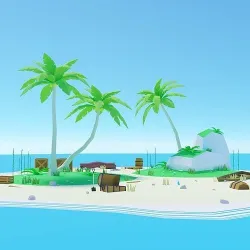 Deserted Tropical Island Pack Low-poly 3D model