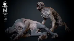 Dog  alien monster Low-poly 3D model