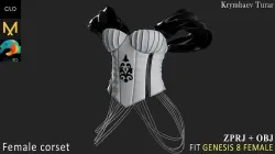 Female Corset Marvelous Designer  3D model