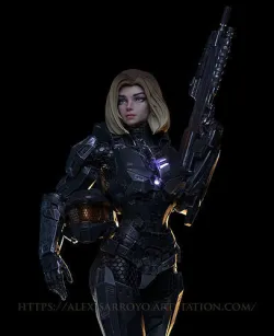 Female Halo Spartan Armored 3D print model