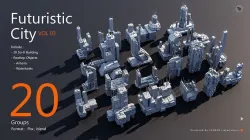Futuristic City building Pack vol 03 3D model