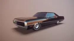 Gangster car Low-poly 3D model