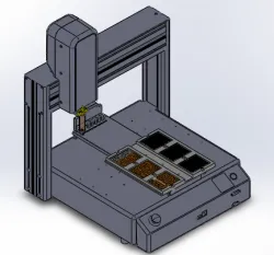 Glue dispensing pick and place with 3 axis desktop robot