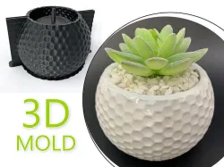 golf ball planter mold - Include Pot file 3D print model