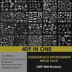 Hardsurface Environment Megapack Imm Brushes 409 All in One 3D model
