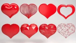heart set of hearts 3D model