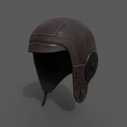 Helmet scifi pilot retro military  Low-poly 3D model