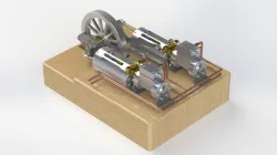 Horizontal steam engine model