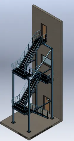 industrial staircase.