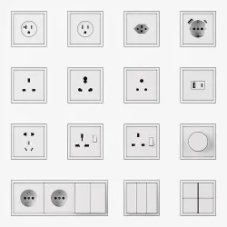 Jung LS  ZERO  Switches and Sockets kit 80 items 3D model
