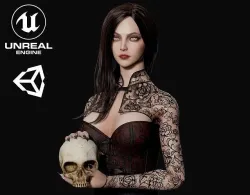 Lady Vamp - Game Ready Low-poly 3D model