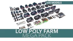Low Poly Farm Set - 330 Models Mega Pack 02 Collection Low-poly 3D model