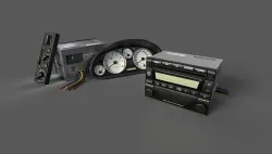 Mazda MX-5 Speedometer Radio Klima Low-poly 3D model