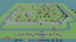 Medieval City Low-poly 3D model