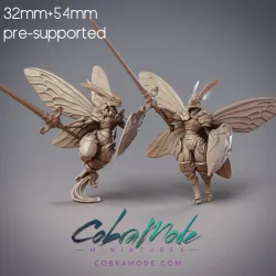 Mothfolk Knight - Neria, Noctuoidea Decertator - 2 Poses (Pre-Supported)