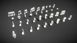 Musical Notes Low-poly 3D model
