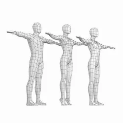 Natural Female and Male in T-Pose Base Mesh 3D model