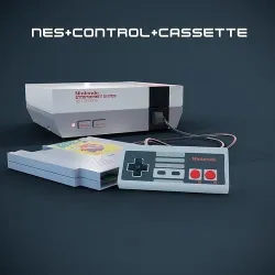 NES Nintendo controller and cassette subdivisions 3D model