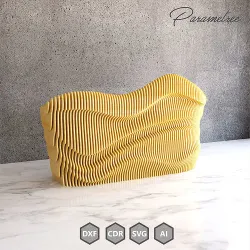 Parametric Counter waft 2 DXF files cnc plans 3D model