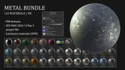 PBR Metal Bundle - 110 8K Seamless Textures Texture