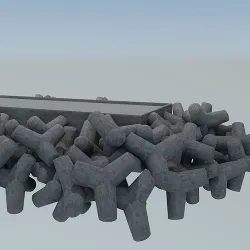 Pier breakwater 3D model