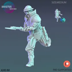 Plague Wars Soldier Running / Space Officer / Cyberpunk Warrior / Cosmic Invasion / Trooper Attack / Sci-Fi Encounter