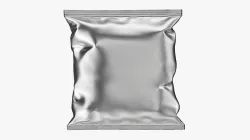 Potato chips square package small with folds mockup 3D model