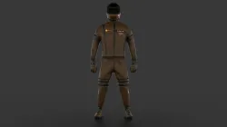 racer man in suit Low-poly 3D model