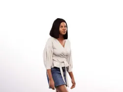 Reina 13484 - Young Black Woman Walking Up Stairs Low-poly 3D model