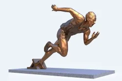 runner bronze statue of man running 3D print model