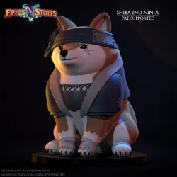 Shiba Inu Ninja Miniature - Pre-Supported