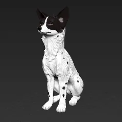 Sitting Basenji Dog African canine 3D print model