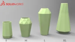 Solid works geometric pattern design : 3D print Flower Pots Part-2