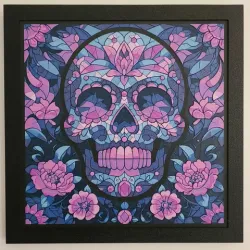 Stained Glass Sugar Skull - Filament Painting