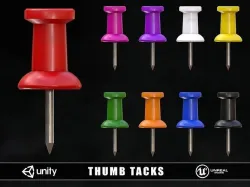 Thumb Tacks Low-poly 3D model