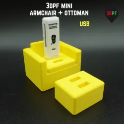 USB Organizer Mini Armchair + Ottoman