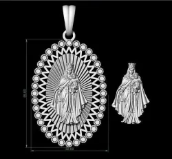 Virgen del Carmen medal pendant 3D print model