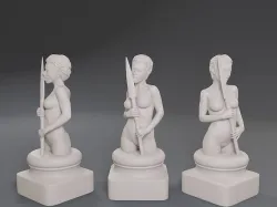 White Chess Female Pawn 3D print model