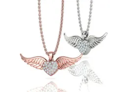 Wings and Heart Necklace 33mm wide Own design 3dprint model  3D print model